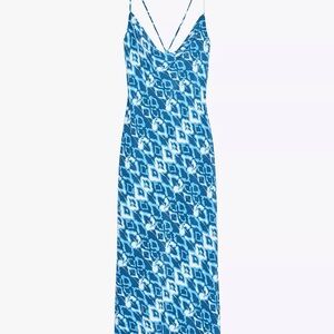 ZARA Blue Patterned Maxi Dress